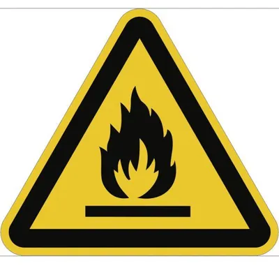 Produktbild von Dreifke® Schild Warnung vor feuergefährlichen Stoffen ISO 7010, Alu, 200 mm SL