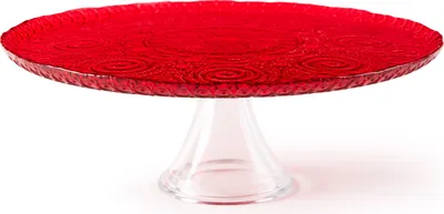Immagine prodotto di Excelsa Alzata per torte Arabesque Red Glass 31xH10x31 cm Rosso