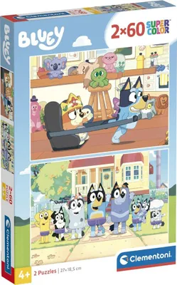 Immagine prodotto di Puzzle Bluey, confezione da 2, 60 pezzi ciascuno, divertente per i bambini