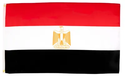 Produktbild von Ägyptische Flagge, 90 x 60 cm, 100% Polyester, mit Metallösen, 2 Stück
