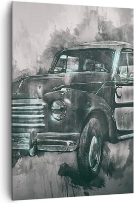 Produktbild von Bild auf Leinwand - Leinwandbild - Einteilig - Auto Retro - 70x100cm - Wand Bild - Wanddeko - Wandbilder - Leinwanddruck - Kunstdruck - Wanddekoration - Leinwand bilder - Wandbild - PA70x100-3834