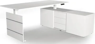 Produktbild von Sitz-/Stehtisch Move 3 180x80x72-120 mit Sideboard weiß