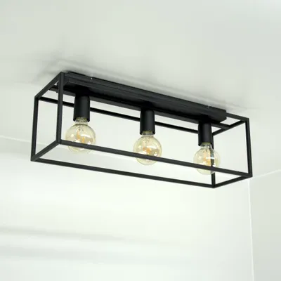 Obrázok produktu pre Moderné čierne stropné svietidlá Loft Horus 2866/Z-B-3 s 3 svetelnými zdrojmi E27, kovové pripojenie