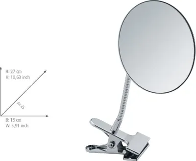 Image de WENKO Miroir cosmétique Clip salle de bain WC Fixation par serrage grossissement 5x