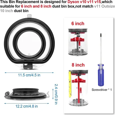 Produktbild von Staubsauger-Staubbehälterabdeckung, Ersatz-Mülleimerabdeckung, für Dyson V10 V11