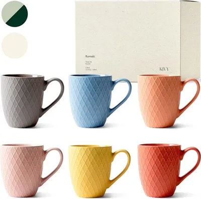 Image de Lot de 6 tasses à café en céramique, 400 ml