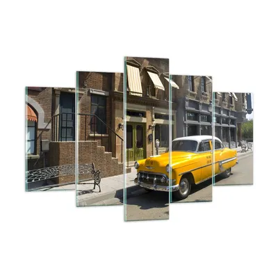 Produktbild von Bilder auf glas - Amerikanisches auto klassisch stadt - 150x100cm - Glasbilder - Wandbilder - Kunstdruck - Wanddekoration aus Glas - Glas Bilder - Wandbild auf Glas - GEA150x100-2569