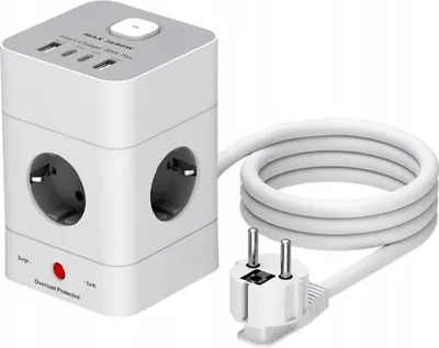Immagine prodotto di Presa multipla 8 in 1 con 4 prese AC + 2x USB A + 2x USB C con interruttore