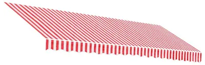 Image de Tissu de store rouge et blanc rayé 4,5x3,5 m