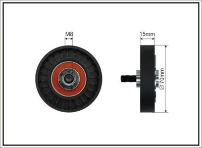 Produktbild von CAFFARO 45-07 Umlenkrolle Keilrippenriemen 70mm für RENAULT CLIO II (BB0/1/2, CB0/1/2) KANGOO (KC0/1) KANGOO Express (FC0/1) passend für MERCEDES-BENZ