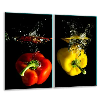Produktbild von Herdabdeckplatten 2 teilig 30x52 Glaskeramikfeld Abdeckung Glas Pfeffer