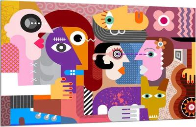 Produktbild von Herdabdeckplatte Glaskeramikkochfeld-Abdeckung Spritzschutz Glas 80x52 Pop Art
