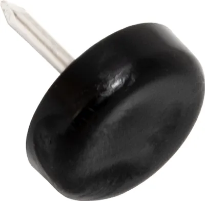 Immagine prodotto di Adsamm® | 32 x guide in plastica con chiodo | Ø 18 mm | nero | rotondo | guide per mobili con perno di alta qualità da Adsamm®