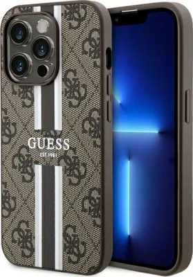 Image de Guess Guhmp14Lp4Rpsw Iphone 14 Pro 6.1 Brązowy/Brown Hardcase 4G Printed Stripes Magsafe