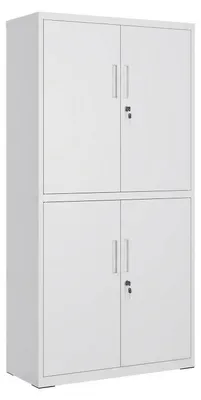 Produktbild von Aktenschrank mit 4 Türen und 2 Schlössern | Grau | 80x40x180 cm