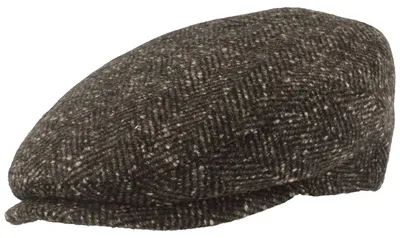 Hut-Breiter melierte Sportmütze Flatcap aus Wollmischung in grau
