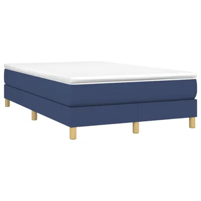 Image de vidaXL Lit boxspring avec matelas bleu 120x200 cm Tissu