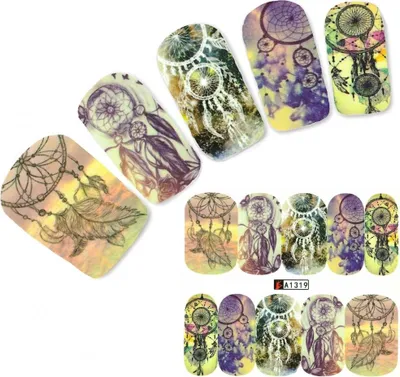 Produktbild von Tattoo Nail Traumfänger Federn Aufkleber Nagel Sticker