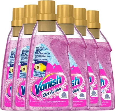 Produktbild von Vanish Oxi Action Wäsche-Booster-Gel – Fleckenentferner – 6 x 750 ml – Neue Formel – Ohne Bleichmittel – Geruchsneutralisierend – Geeignet für Wolle und Seide
