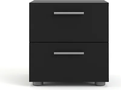 Immagine prodotto di Comodino Petra con 2 cassetti nero opaco.
