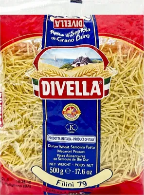 A bag of Divella Filini 79 pasta.