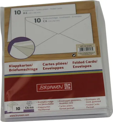 Produktbild von BRUNNEN Briefkarte A6quer 10Sets 1053680