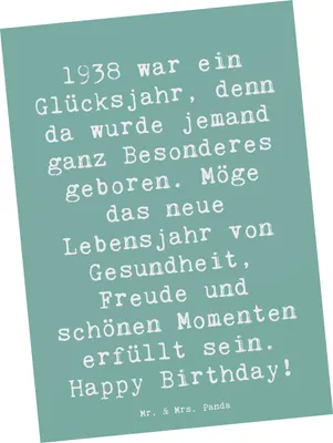 Produktbild von Mr. & Mrs. Panda Postkarte Spruch 1938 Geburtstag - Meeresbrise - Geschenk, Geburtstagsfeier, Alter, Grußkarte, Geburtstagswünsche, Happy Birthday, Glückwunsch, Jahr