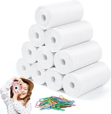 Produktbild von Famanu Thermisches Printerpapier Selbstklebende Etiketten - 10 Rollen (57x30mm)