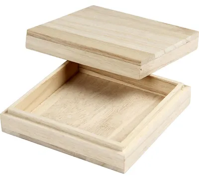 Produktbild von Holzkasten, H: 3 cm, Größe 10x10 cm, 1 Stck.