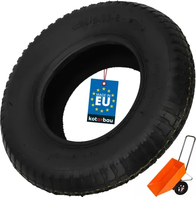 Image de KOTARBAU® Pneu Brouette 2 PR Gomme ⌀ 39 cm Noir Roue De Rechange Pneu Remorque Résistant pour Chariot Jardin Bricolage