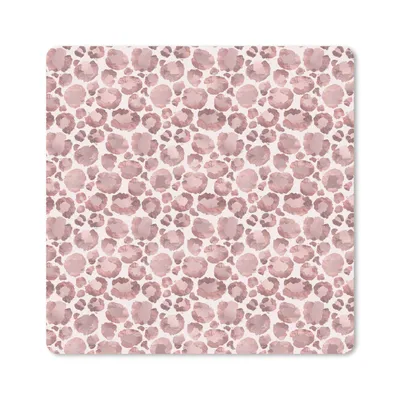 Produktbild von MuchoWow® Mauspad Mousepad Pantherdruck - Aquarellfarbe - Rosa 20x20 cm - Mousepads - Maus Mat - Pad - Mausunterlage - Desk Mat - Bureauartikeln