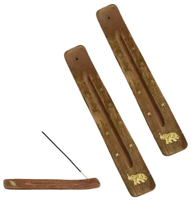 Holz-Wierockstäbchenhalter, 2 Stück, 25,5 x 3,5 cm, Loch 3 mm