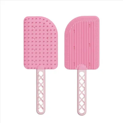 Image de INF Brosse de Massage Double Face pour Animaux - Toilettage Doux et Élimination des Poils Rose