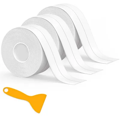 Zdjęcie produktu dla Samoprzylepna uszczelka, 3 rolki, PVC, biała, do łazienki i kuchni