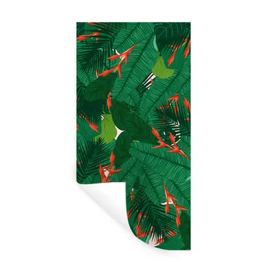 Produktbild von MuchoWow® Wandtattoo Wandsticker Wandaufkleber Blumen - Blätter - Muster 40x80 cm Selbstklebend und Repositionierbar - Repositionierbar - Wasser abweisend