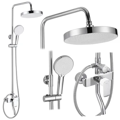 Zdjęcie produktu dla Zestaw Prysznicowy REA BLOOM BIAŁY CHROM WHITE CHROME