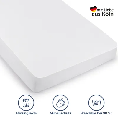 Image de Blumtal Lot de 2 protège-matelas imperméables 80x200 cm -  Oeko-Tex, Surmatelas respirant, fixation par tension, sans grésillement