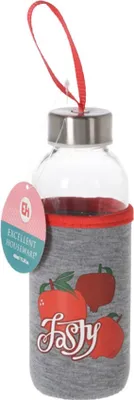 Produktbild von Excellent Houseware Wasserflasche, Glas, 6,2 x 19,2 cm, 400 ml, rot