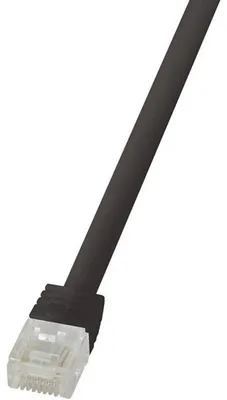 Productafbeelding van LogiLink CAT 6A SlimLine platte patchkabel, U/UTP, zwart, 1 meter