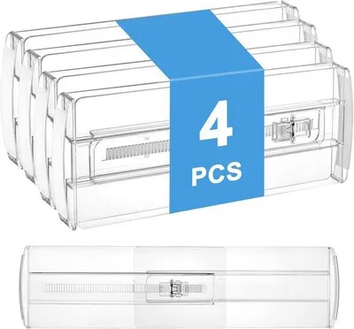 Image de Lot de 4 supports de rangement réglables, organiseurs (17-42 cm), supports de rangement pour vêtements, maquillage, coiffure, cuisine (4)