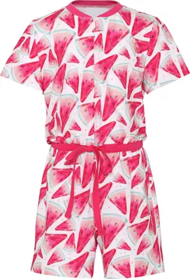Produktbild von Merry Style Mädchen Overall Short Schlafstrampler Strampelanzug MS10-267(Amaranth/Wassermelone, 110-116)