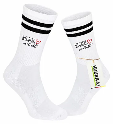 Produktbild von Huuraa Uni Socken Wegberg verliebt 42/46 Black Baumwolle Tennissocken Geschenkidee, KI-generiertes Bild