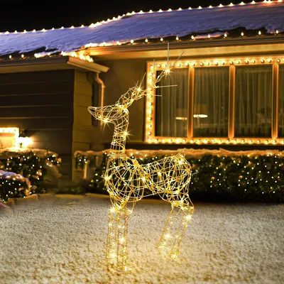 Productafbeelding van Set van 240 LED-rendieren, 85 cm, kerstdecoratie met timer