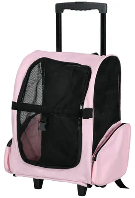 Produktbild von PawHut Hundetrolley Transporttasche Tragetasche 2-in-1 Haustierrucksack Rosa