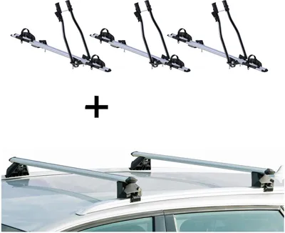 Produktbild von 3xFahrradträger SAGITTAR + Relingträger CRV107A kompatibel mit Skoda Superb Kombi 5 Türer ab 2015
