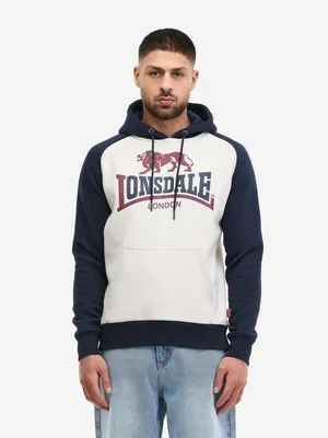 Obrázok produktu pre Pánska mikina s kapucňou, normálny strih JARROW Ecru/Dark Navy/Oxblood L Lonsdale