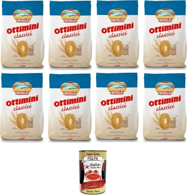 Produktbild von Divella Biscotti Ottimini Classici Klassische Ottimini-Kekse 8x400gr +Italian Gourmet polpa 400g