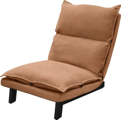Zdjęcie produktu dla ML-Design krzesło podłogowe brązowe, krzesło podłogowe tapicerowane z regulowanym oparciem, lniane pokrycie, solidna stalowa rama siedziska poduszka sofa podłogowa krzesło do salonu