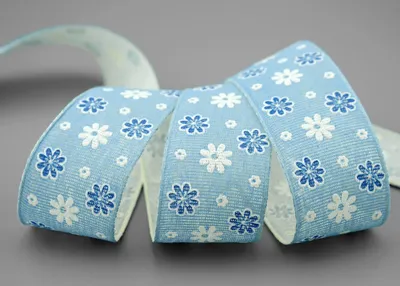 Produktbild von Baumwoll-Dekorband mit Blumenmuster