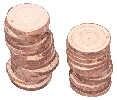 Produktbild von 30 Stück Holzspäne – DIY: Naturbelassene, kreative Holzbastelprojekte – Rundscheiben aus Kiefernholz zum Bemalen